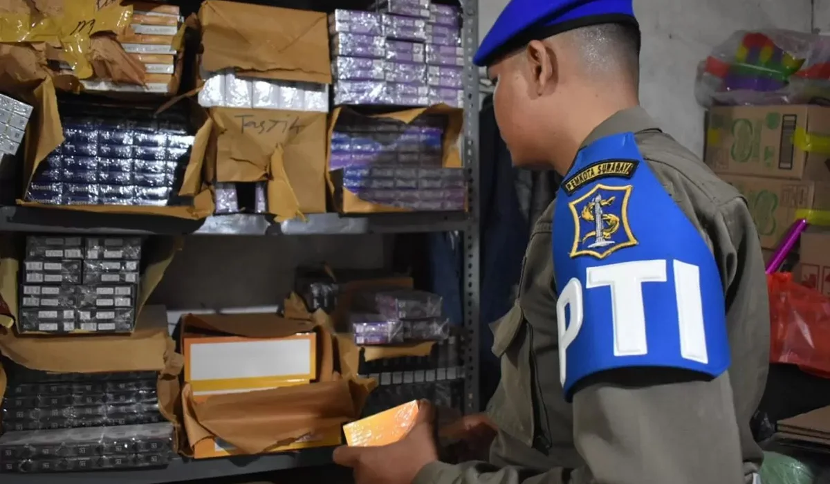 Penertiban Rokok Ilegal Surabaya,3 500 Ribu Batang Disita Senilai Rp 750 Juta