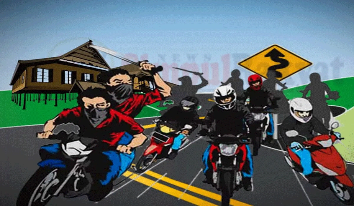 Komplotan Geng Motor Bersenjata Tajam Serang Warga Dan Rampas Motor Di Surabaya